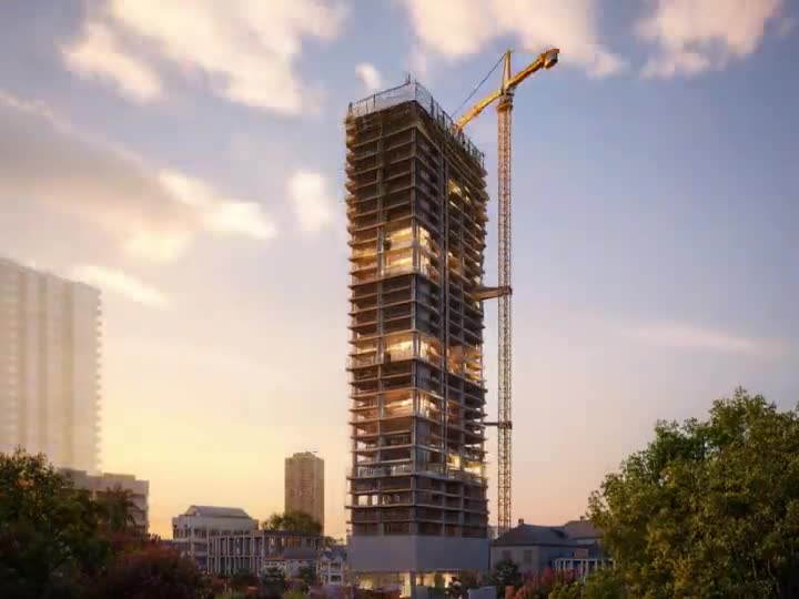 Chantier d'une tour résidentielle à Phnom Penh